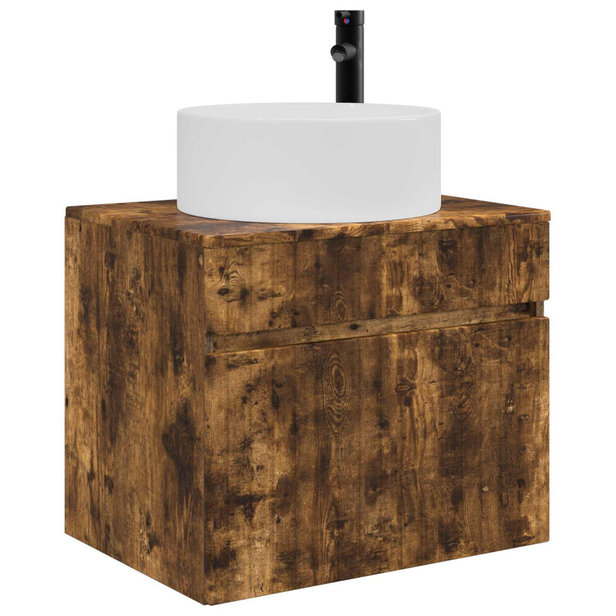 Wand Gemonteerde Badkamerkast Gerookt eiken 59 x 44,5 x 50 cm