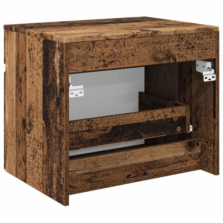 Wand Gemonteerde Badkamerkast Oud hout 59 x 44,5 x 50 cm