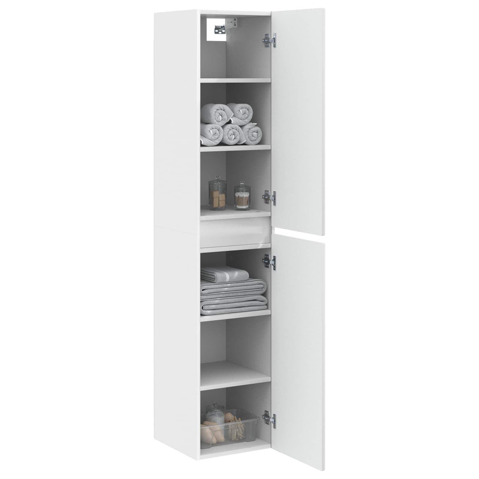 Wand Gemonteerde Badkamerkast Wit 33 x 34,5 x 160 cm