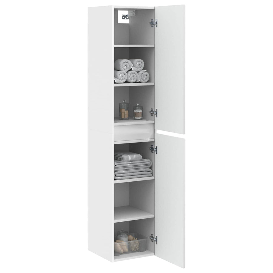 Wand Gemonteerde Badkamerkast Wit 33 x 34,5 x 160 cm