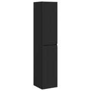 Badkamerkast 33x34.5x160 cm bewerkt hout zwart muurmontage