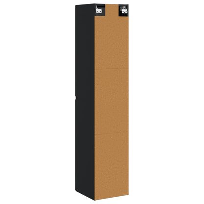 Wand Gemonteerde Badkamerkast Zwart 33 x 34,5 x 160 cm