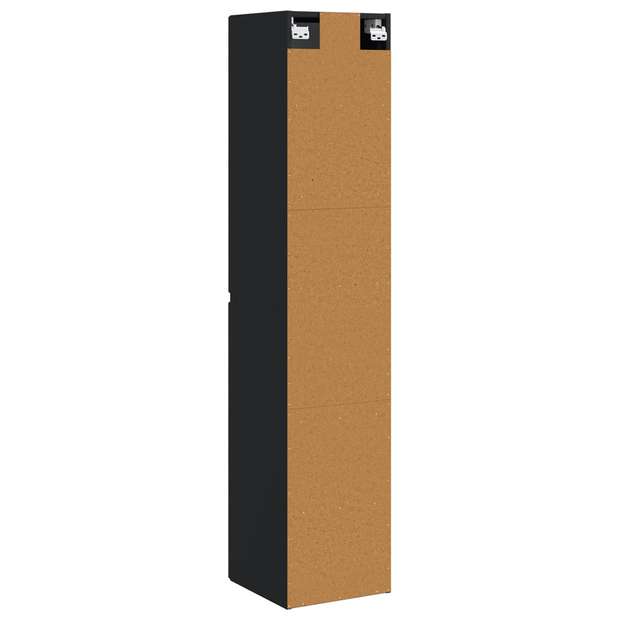 Wand Gemonteerde Badkamerkast Zwart 33 x 34,5 x 160 cm