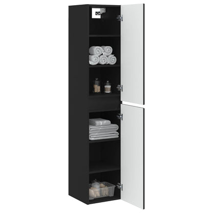 Wand Gemonteerde Badkamerkast Zwart 33 x 34,5 x 160 cm