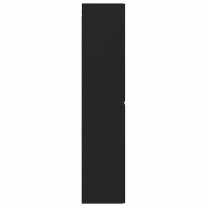 Wand Gemonteerde Badkamerkast Zwart 33 x 34,5 x 160 cm