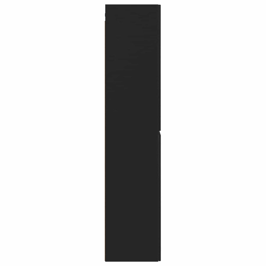 Wand Gemonteerde Badkamerkast Zwart 33 x 34,5 x 160 cm