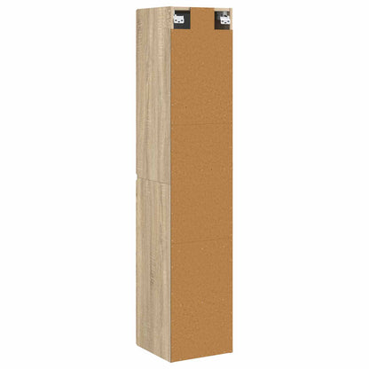 Wand Gemonteerde Badkamerkast Sonoma Eiken 33 x 34,5 x 160 cm