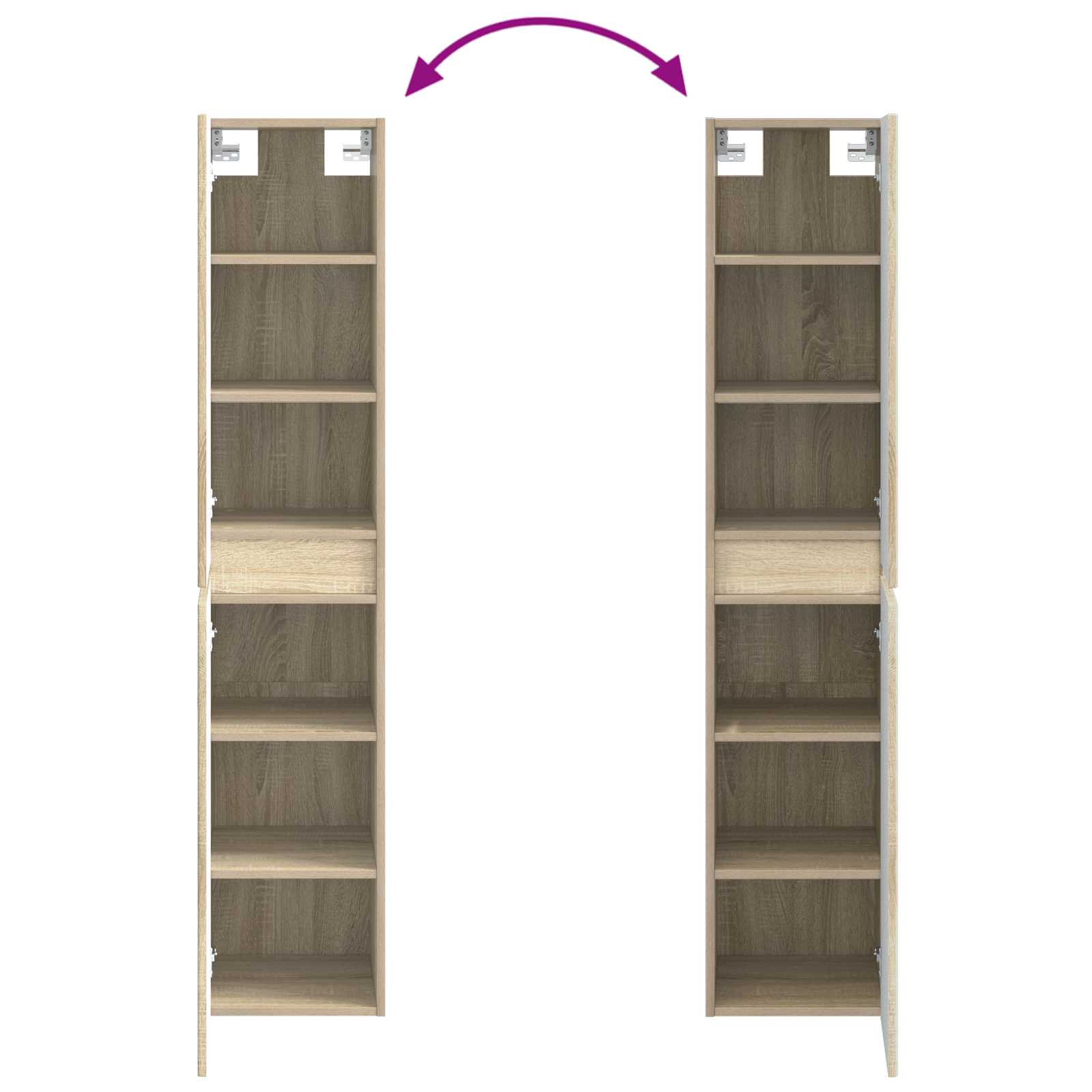 Wand Gemonteerde Badkamerkast Sonoma Eiken 33 x 34,5 x 160 cm