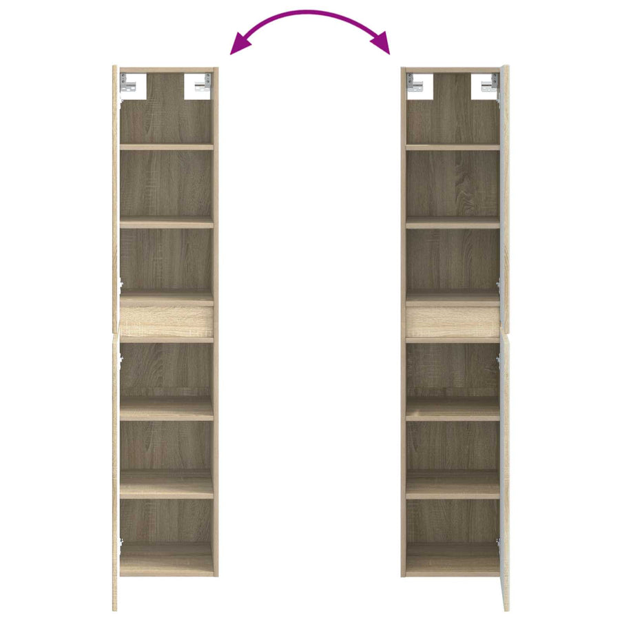 Wand Gemonteerde Badkamerkast Sonoma Eiken 33 x 34,5 x 160 cm