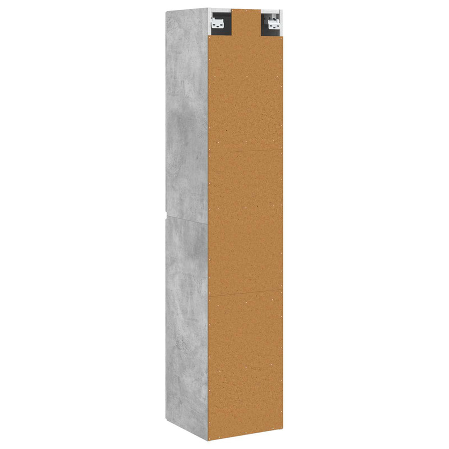 Wand Gemonteerde Badkamerkast Betongrijs 33 x 34,5 x 160 cm