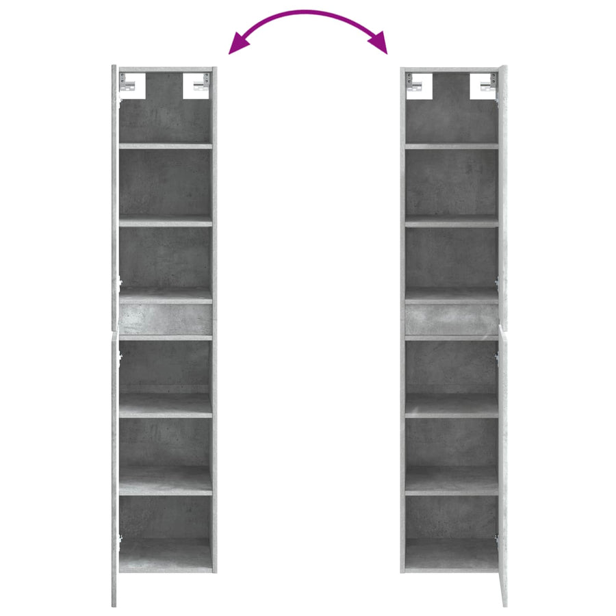 Wand Gemonteerde Badkamerkast Betongrijs 33 x 34,5 x 160 cm