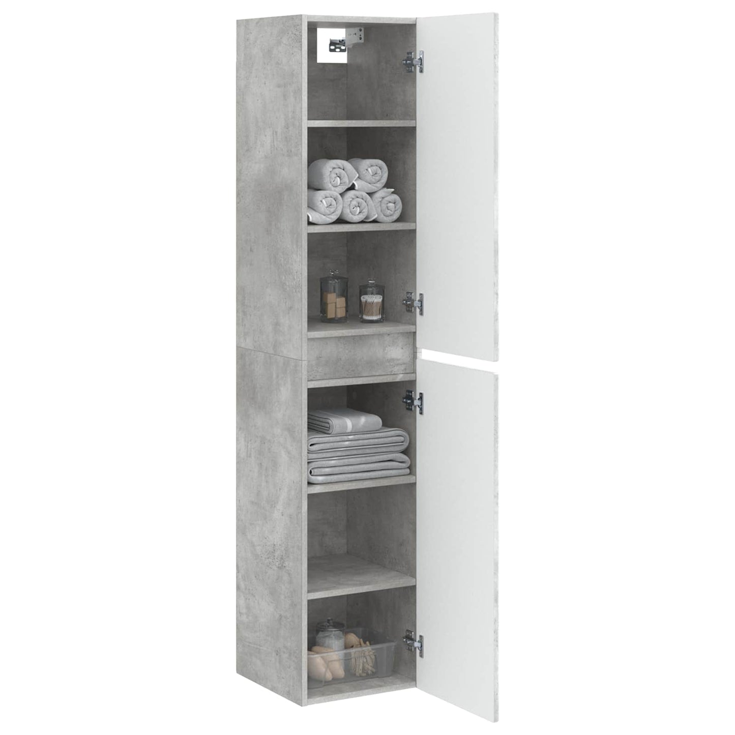 Wand Gemonteerde Badkamerkast Betongrijs 33 x 34,5 x 160 cm