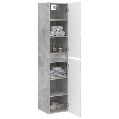 Wand Gemonteerde Badkamerkast Betongrijs 33 x 34,5 x 160 cm