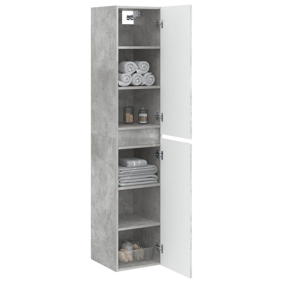 Wand Gemonteerde Badkamerkast Betongrijs 33 x 34,5 x 160 cm
