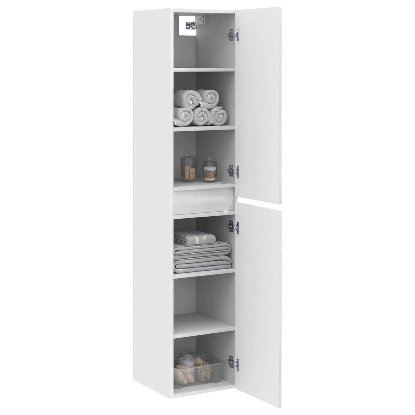 Wand Gemonteerde Badkamerkast Hoogglans Wit 33 x 34,5 x 160 cm