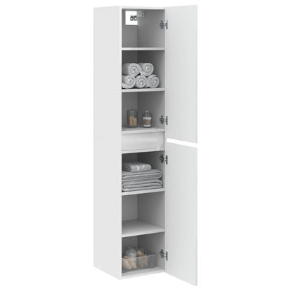 Wand Gemonteerde Badkamerkast Hoogglans Wit 33 x 34,5 x 160 cm