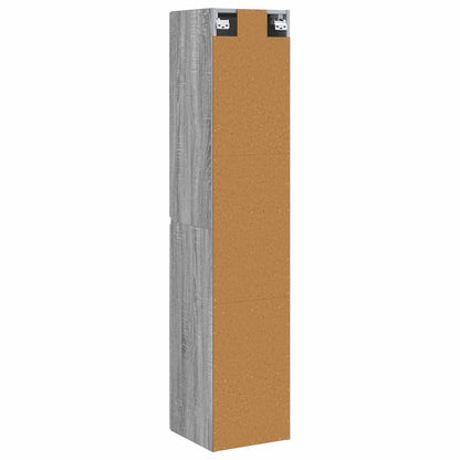 Wand Gemonteerde Badkamerkast Grijs Sonoma 33 x 34,5 x 160 cm