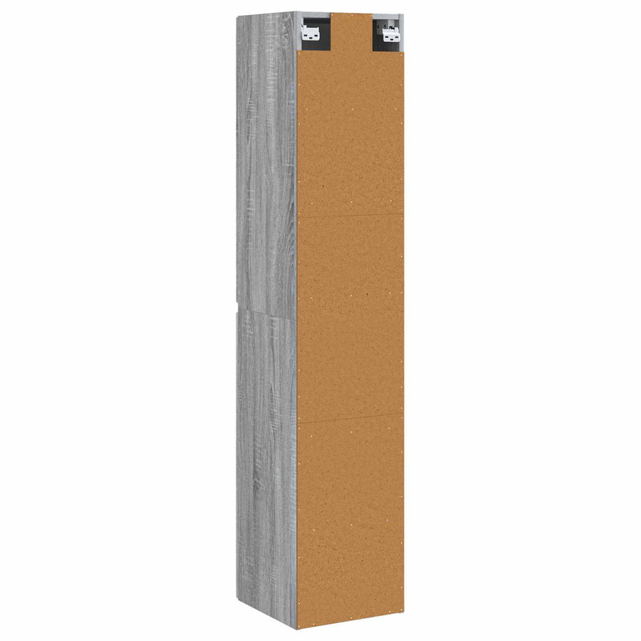 Wand Gemonteerde Badkamerkast Grijs Sonoma 33 x 34,5 x 160 cm