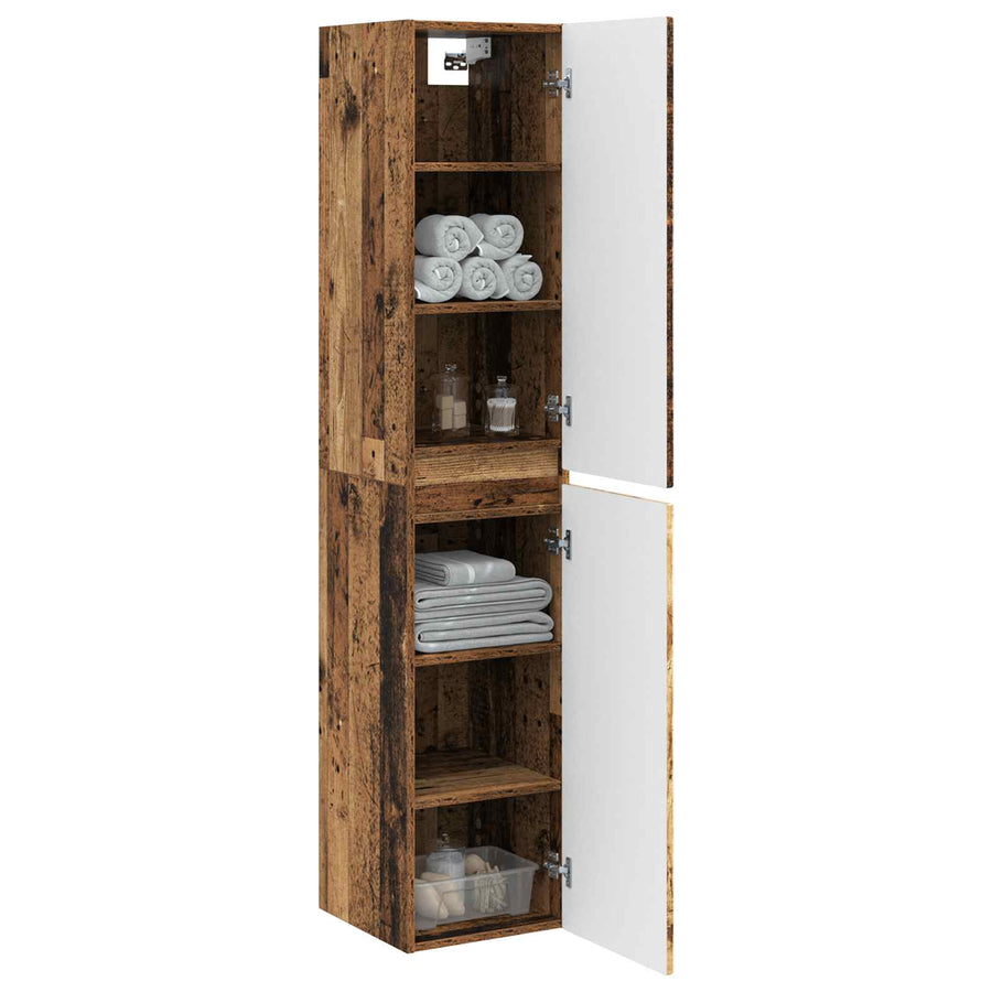 Wand Gemonteerde Badkamerkast Oud hout 33 x 34,5 x 160 cm