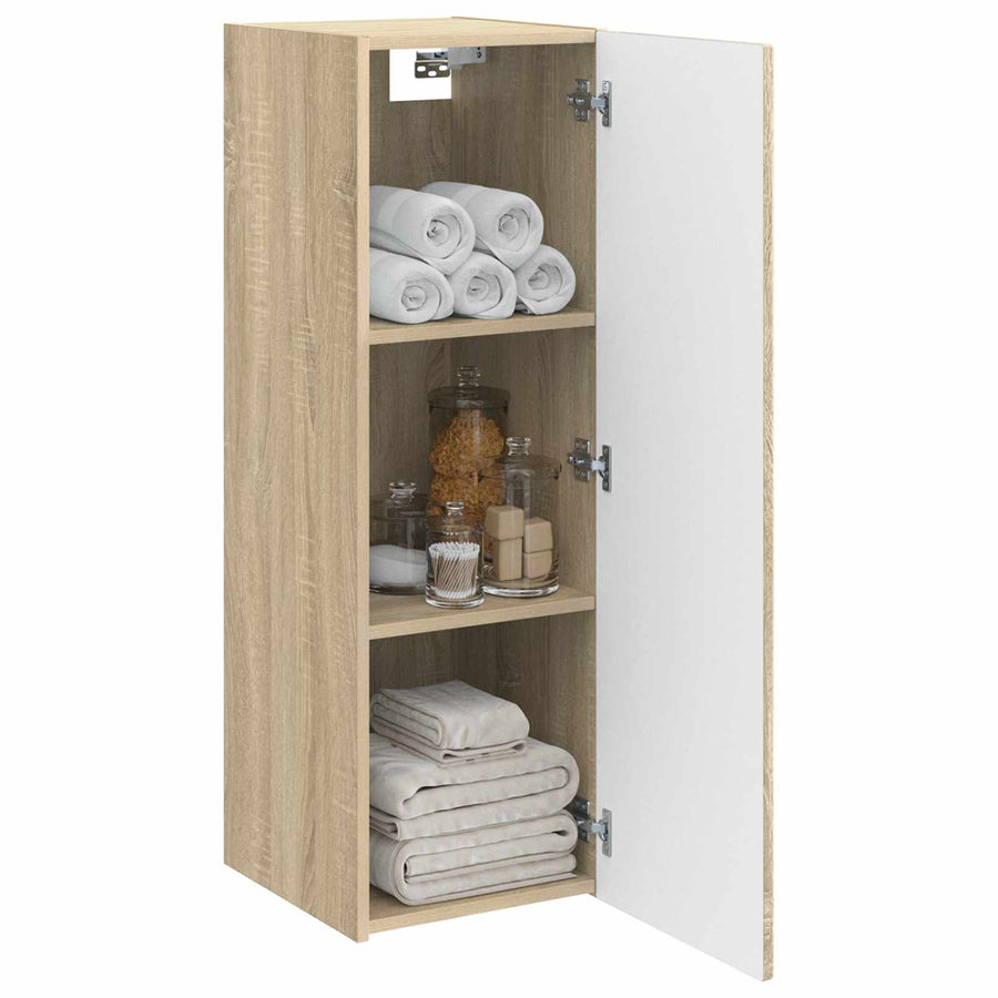 Wand Gemonteerde Badkamerkast Sonoma Eiken 33 x 34,5 x 100 cm