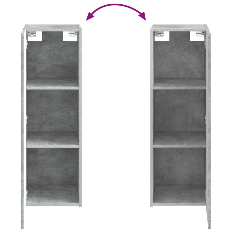 Wand Gemonteerde Badkamerkast Betongrijs 33 x 34,5 x 100 cm