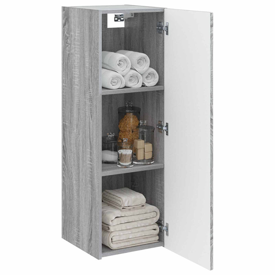 Wand Gemonteerde Badkamerkast Grijs Sonoma 33 x 34,5 x 100 cm