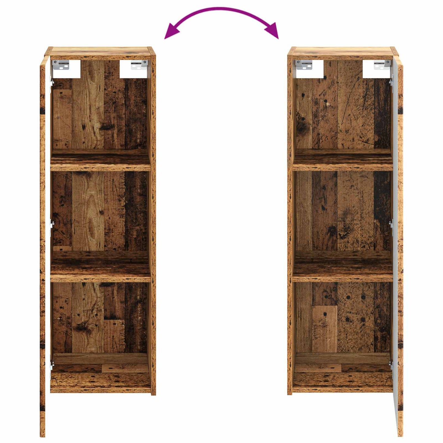 Wand Gemonteerde Badkamerkast Oud hout 33 x 34,5 x 100 cm