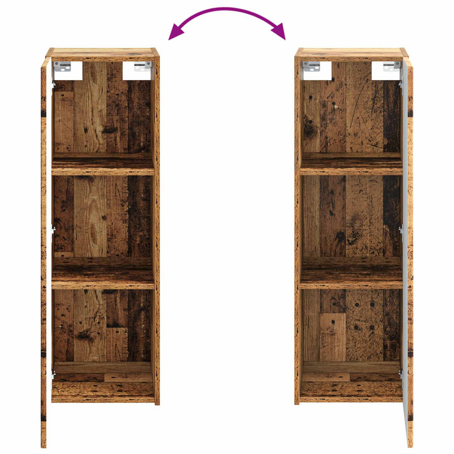 Wand Gemonteerde Badkamerkast Oud hout 33 x 34,5 x 100 cm