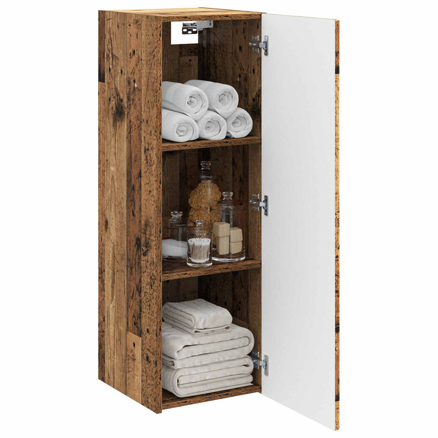 Wand Gemonteerde Badkamerkast Oud hout 33 x 34,5 x 100 cm