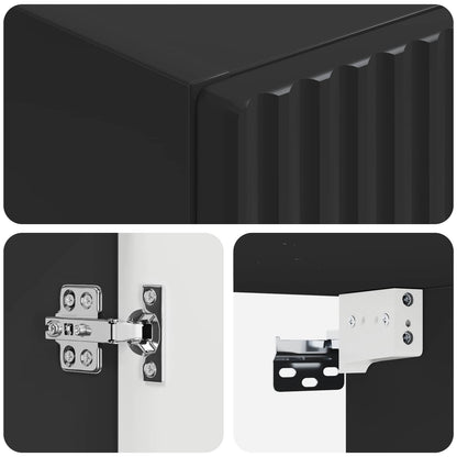 Wand Gemonteerde Badkamerkast Zwart 33 x 34,5 x 60 cm