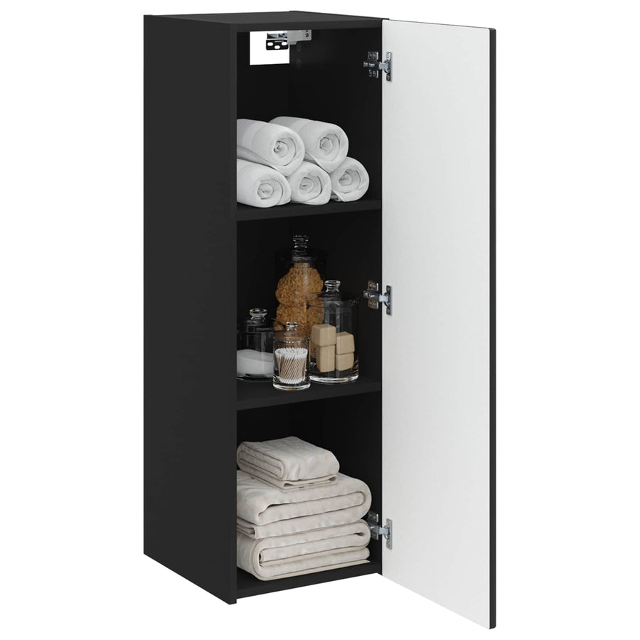 Wand Gemonteerde Badkamerkast Zwart 33 x 34,5 x 60 cm