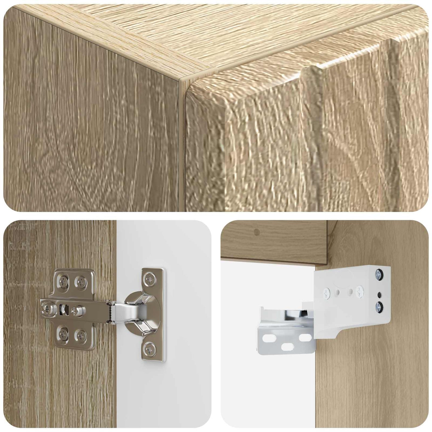 Wand Gemonteerde Badkamerkast Sonoma Eiken 33 x 34,5 x 60 cm