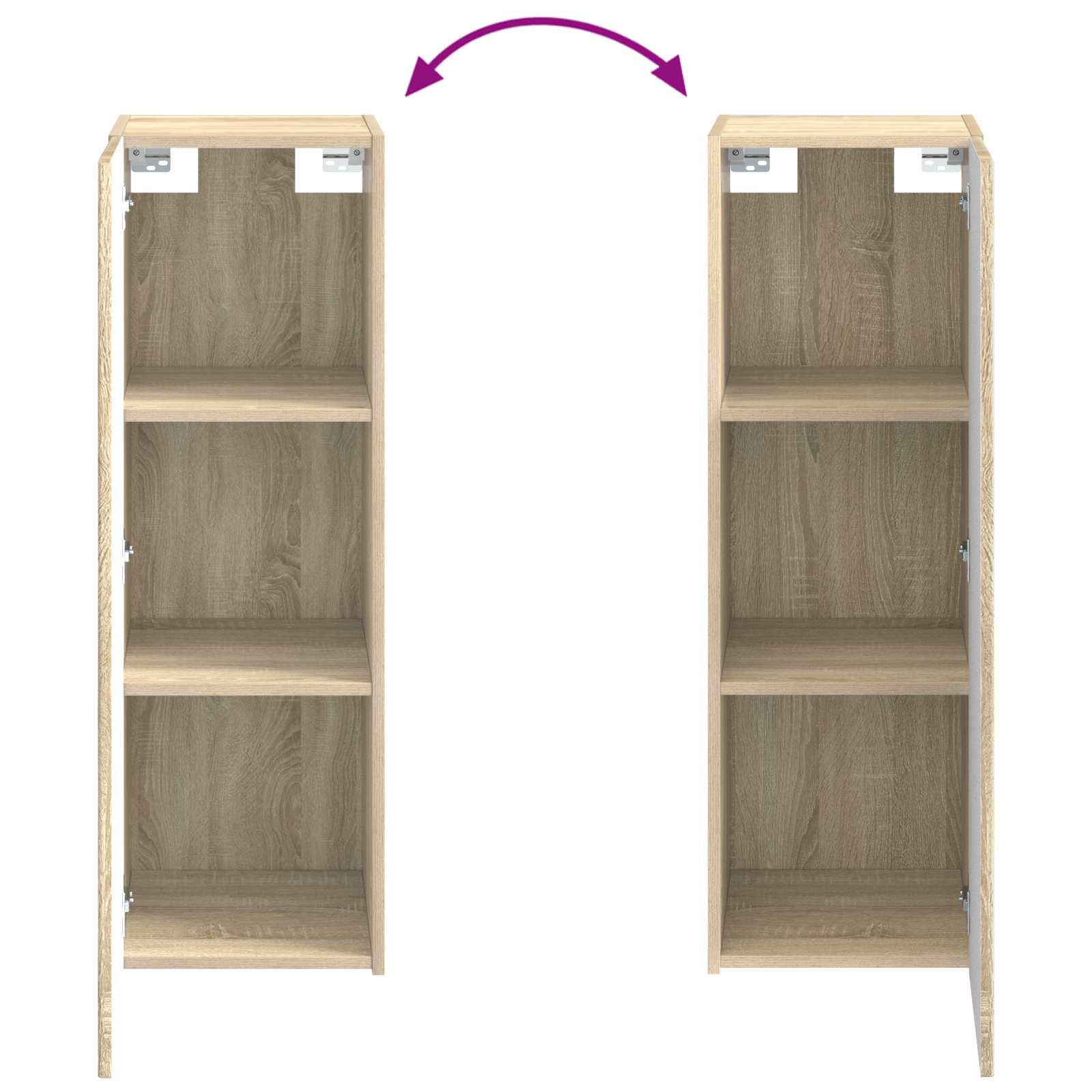 Wand Gemonteerde Badkamerkast Sonoma Eiken 33 x 34,5 x 60 cm