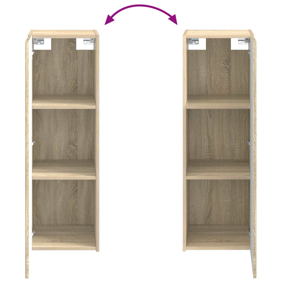 Wand Gemonteerde Badkamerkast Sonoma Eiken 33 x 34,5 x 60 cm