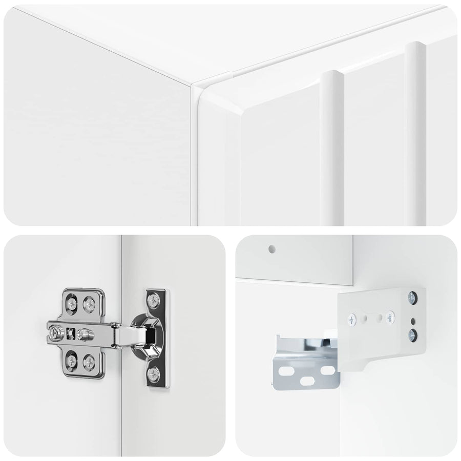 Wand Gemonteerde Badkamerkast Hoogglans Wit 33 x 34,5 x 60 cm