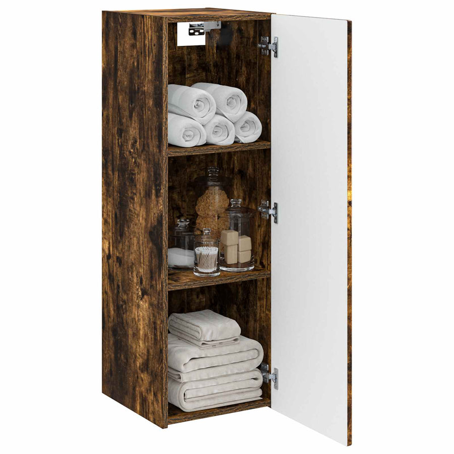 Wand Gemonteerde Badkamerkast Gerookt eiken 33 x 34,5 x 60 cm