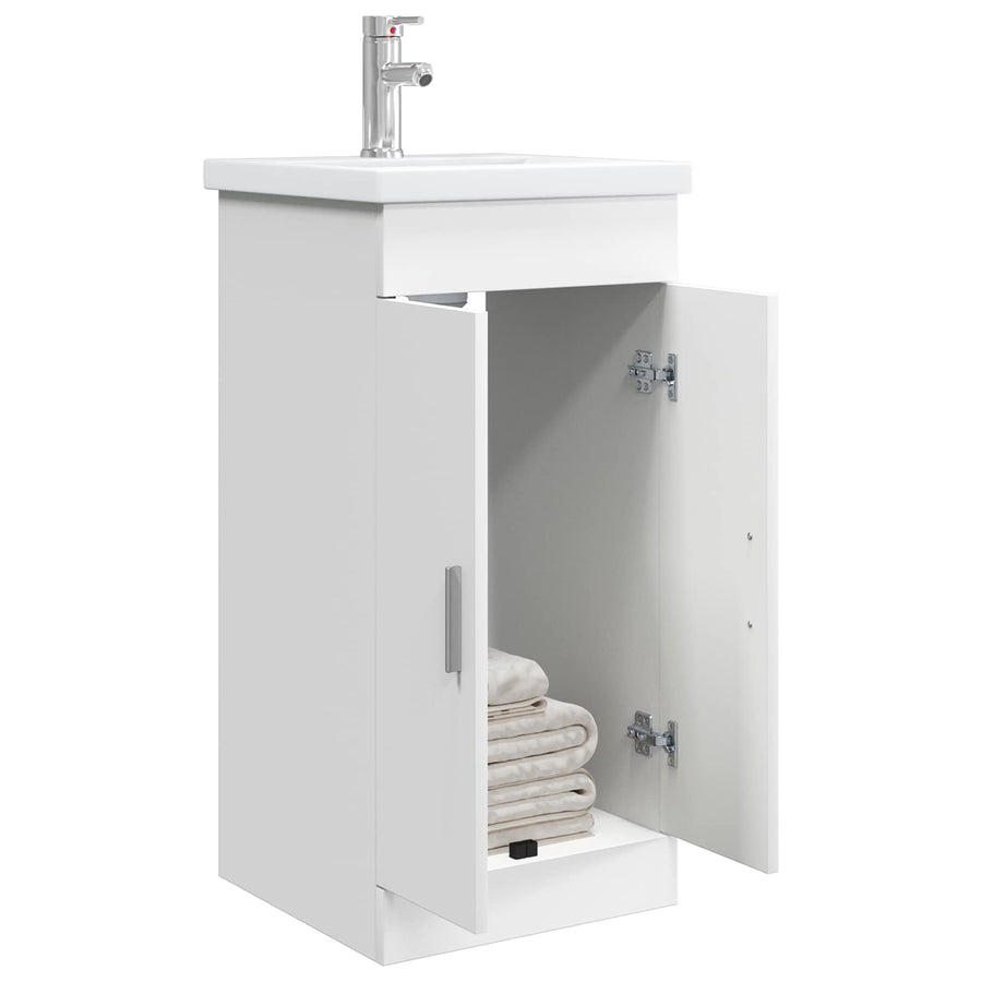 Badkamermeubel met Wasbak Wit 42 x 40 x 84,5 cm Bewerkt hout