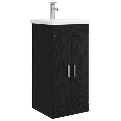 Badkamermeubel met Wasbak Zwart eiken 42 x 40 x 84,5 cm