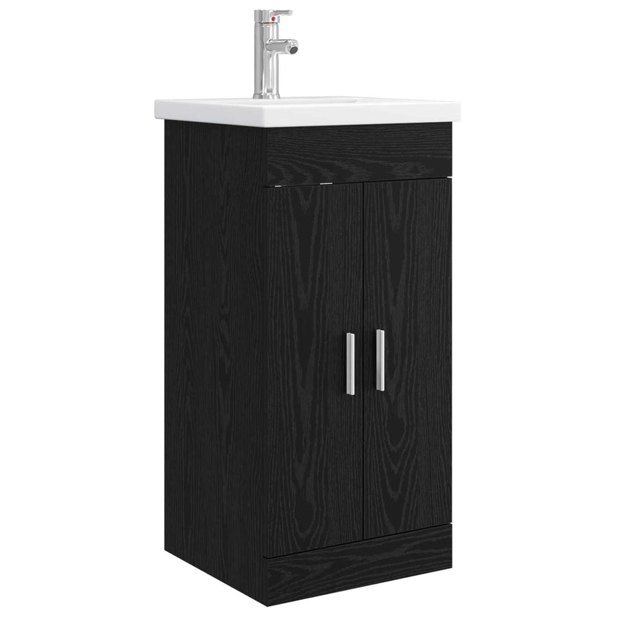 Badkamermeubel met Wasbak Zwart eiken 42 x 40 x 84,5 cm
