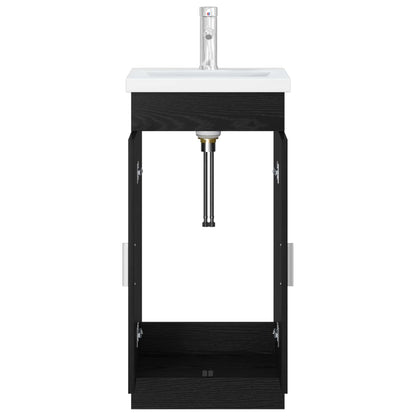 Badkamermeubel met Wasbak Zwart eiken 42 x 40 x 84,5 cm