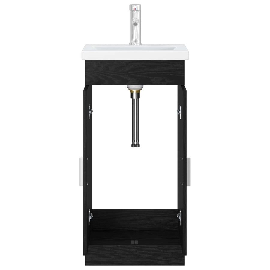 Badkamermeubel met Wasbak Zwart eiken 42 x 40 x 84,5 cm