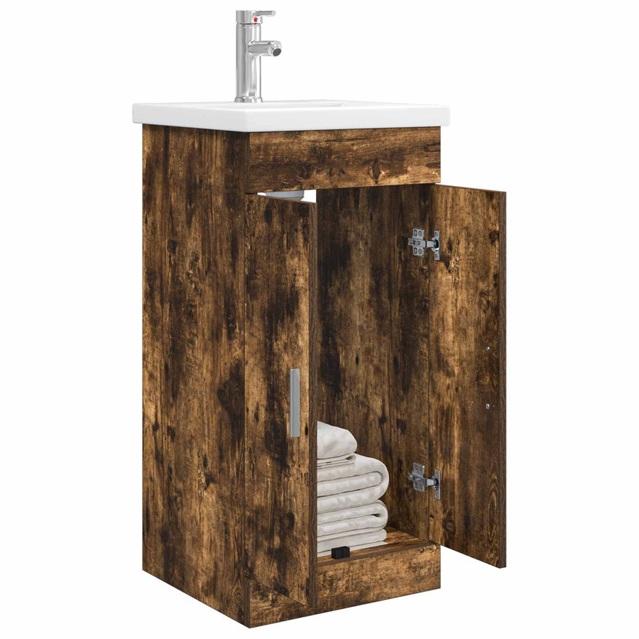 Badkamermeubel met Wasbak Gerookt eiken 42 x 40 x 84,5 cm