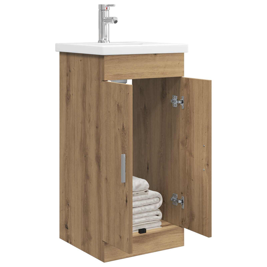 Badkamermeubel met Wasbak Artisanaal eiken 42 x 40 x 84,5 cm