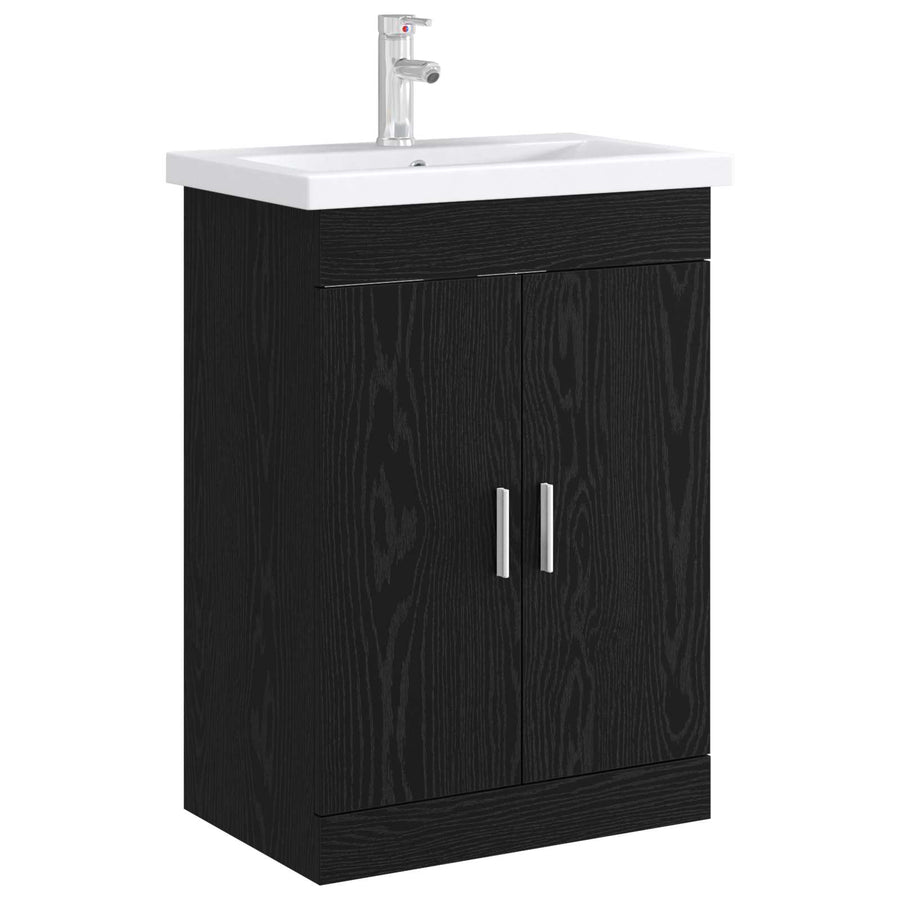 Badkamer Onder Wasbak Kast Zwart eiken 56 x 37,5 x 81 cm