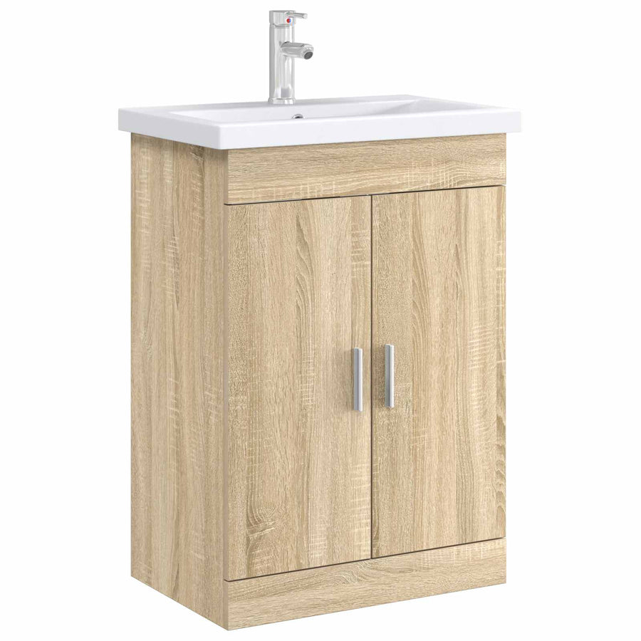 Badkamer Onder Wasbak Kast Sonoma Eiken 56 x 37,5 x 81 cm