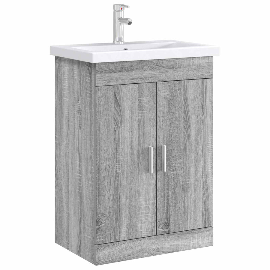 Badkamer Onder Wasbak Kast Grijs Sonoma 56 x 37,5 x 81 cm