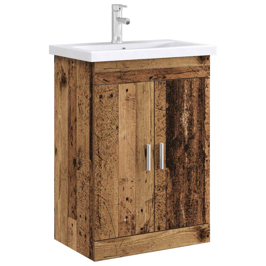 Badkamer Onder Wasbak Kast Oud hout 56 x 37,5 x 81 cm