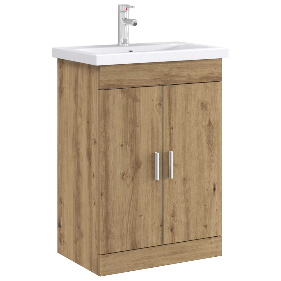 Badkamer Onder Wasbak Kast Artisanaal eiken 56 x 37,5 x 81 cm