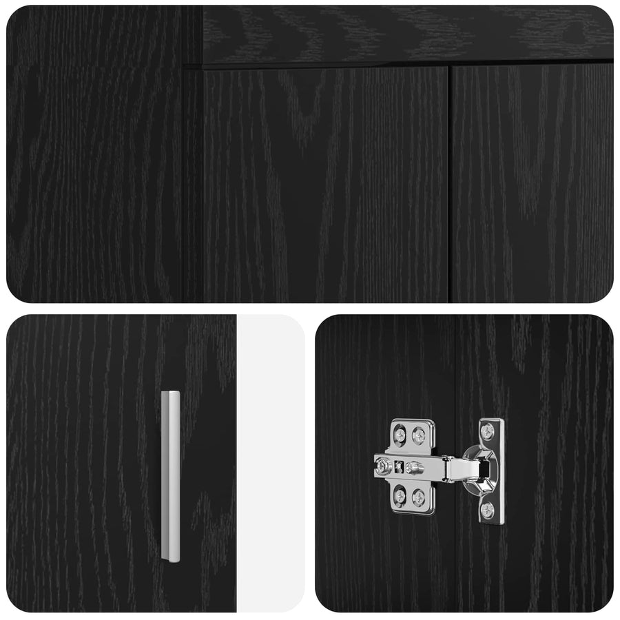 Badkamer Onder Wasbak Kast Zwart eiken 78,5 x 37,5 x 81 cm