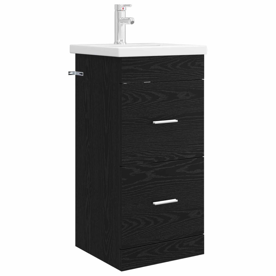 Badkamermeubel met Wasbak Zwart eiken 42 x 40 x 84,5 cm